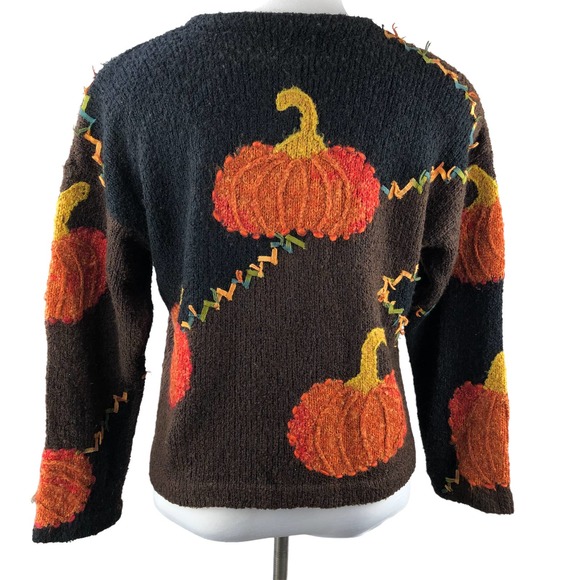 Design Options By Philip & Jane Gordon Pumpkin Fall Halloween Cardigan Large - Picture 4 of 9
